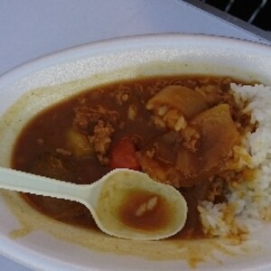 新玉ねぎたっぷりの辛口カレーライス！